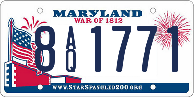 MD license plate 8AQ1771