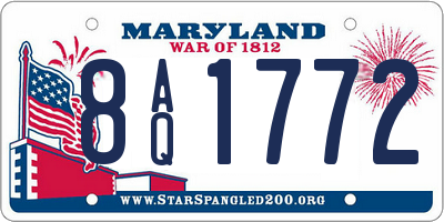 MD license plate 8AQ1772