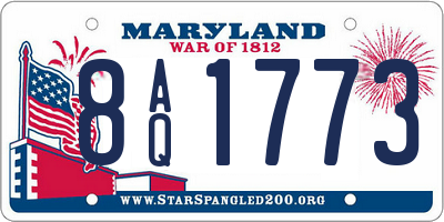 MD license plate 8AQ1773