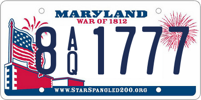 MD license plate 8AQ1777