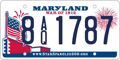 MD license plate 8AQ1787