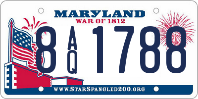 MD license plate 8AQ1788