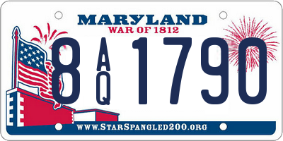 MD license plate 8AQ1790