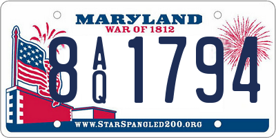 MD license plate 8AQ1794