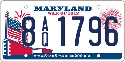 MD license plate 8AQ1796