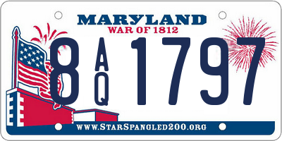 MD license plate 8AQ1797