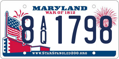 MD license plate 8AQ1798