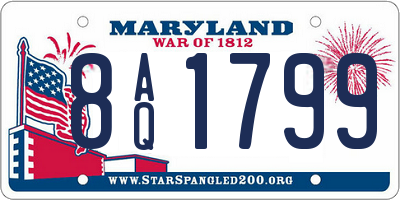MD license plate 8AQ1799