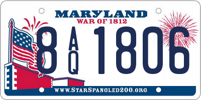 MD license plate 8AQ1806