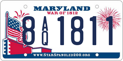 MD license plate 8AQ1811