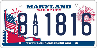 MD license plate 8AQ1816