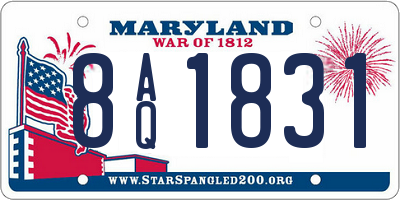 MD license plate 8AQ1831