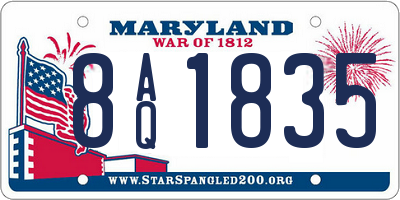 MD license plate 8AQ1835