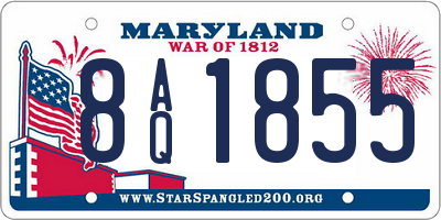 MD license plate 8AQ1855