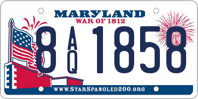 MD license plate 8AQ1858
