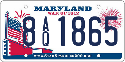 MD license plate 8AQ1865