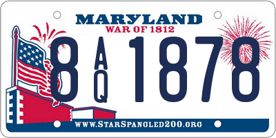 MD license plate 8AQ1878