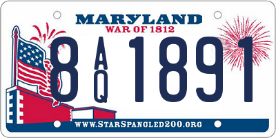 MD license plate 8AQ1891