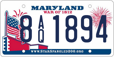 MD license plate 8AQ1894
