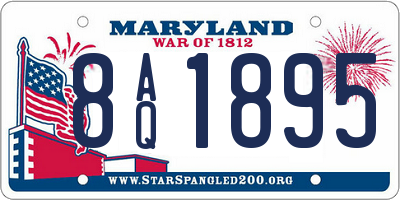 MD license plate 8AQ1895