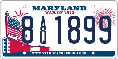 MD license plate 8AQ1899