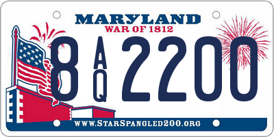 MD license plate 8AQ2200