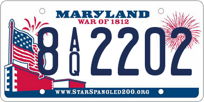 MD license plate 8AQ2202