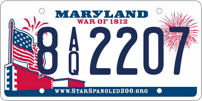 MD license plate 8AQ2207