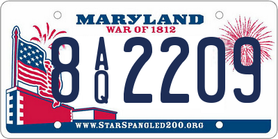 MD license plate 8AQ2209