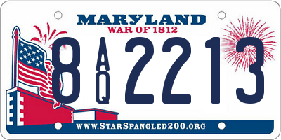 MD license plate 8AQ2213