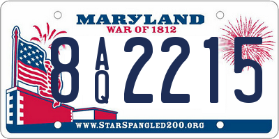 MD license plate 8AQ2215
