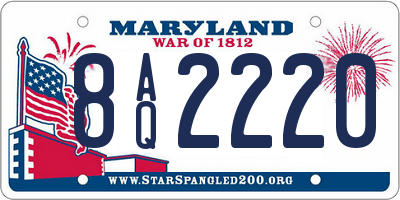 MD license plate 8AQ2220