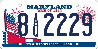 MD license plate 8AQ2229