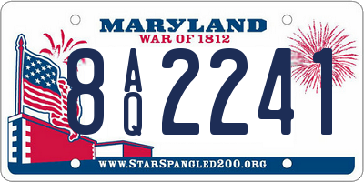 MD license plate 8AQ2241