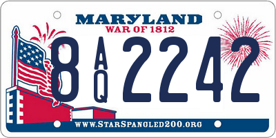 MD license plate 8AQ2242