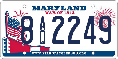 MD license plate 8AQ2249