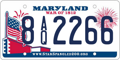 MD license plate 8AQ2266