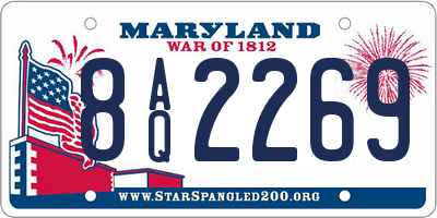MD license plate 8AQ2269