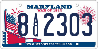 MD license plate 8AQ2303