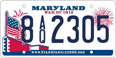 MD license plate 8AQ2305