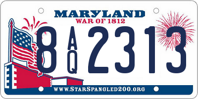 MD license plate 8AQ2313