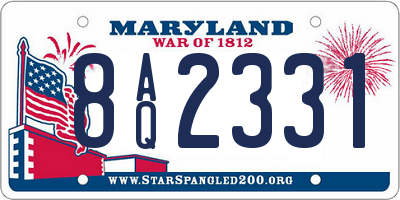 MD license plate 8AQ2331