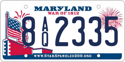 MD license plate 8AQ2335