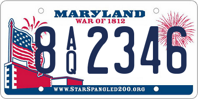 MD license plate 8AQ2346