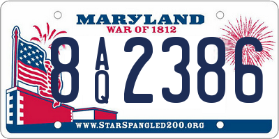 MD license plate 8AQ2386