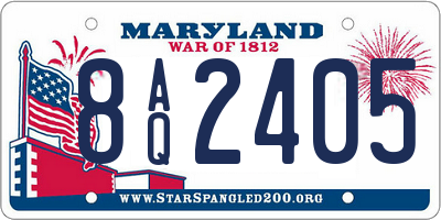 MD license plate 8AQ2405