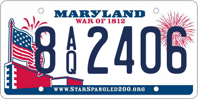 MD license plate 8AQ2406