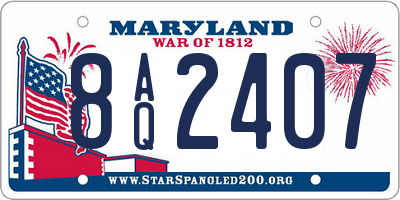 MD license plate 8AQ2407
