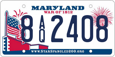 MD license plate 8AQ2408