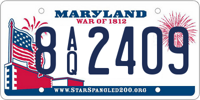 MD license plate 8AQ2409